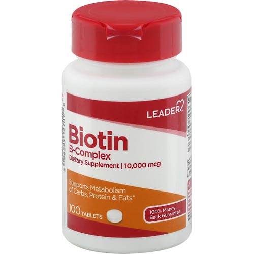 Image for Leader Biotin B-Complex, 10000 mcg, Tablets,100ea from THE PRESCRIPTION PLACE