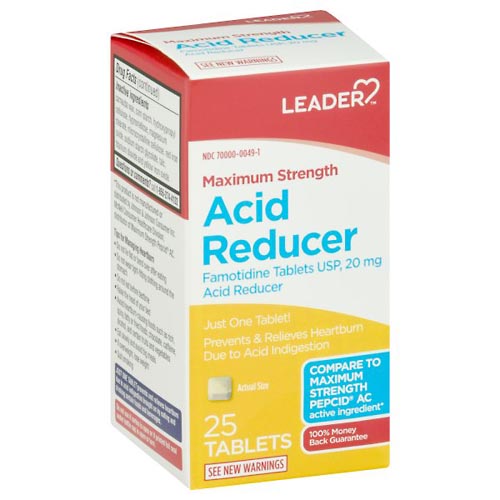Image for Leader Acid Reducer, Maximum Strength, Tablets,25ea from THE PRESCRIPTION PLACE
