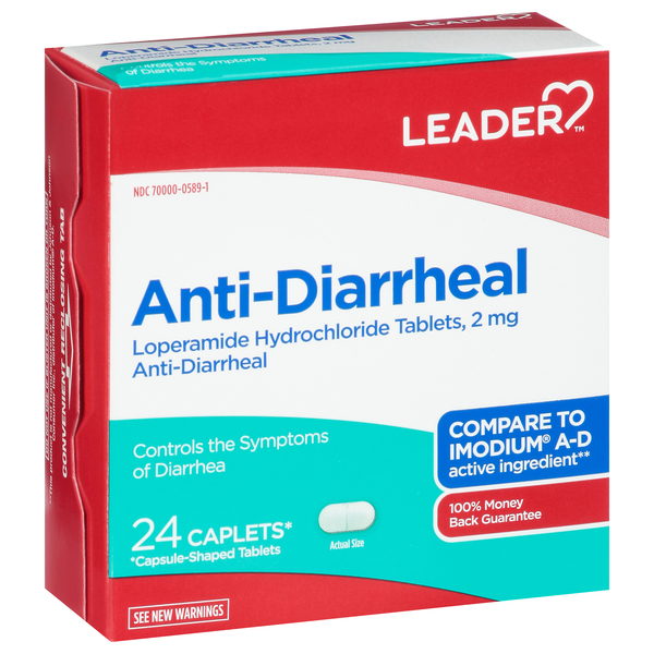 Image for Leader Anti-Diarrheal, Caplets,24ea from THE PRESCRIPTION PLACE