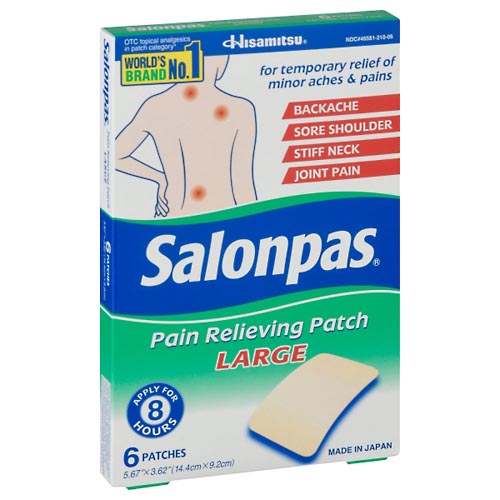 Image for Salonpas Pain Relieving Patch, Large,6ea from THE PRESCRIPTION PLACE