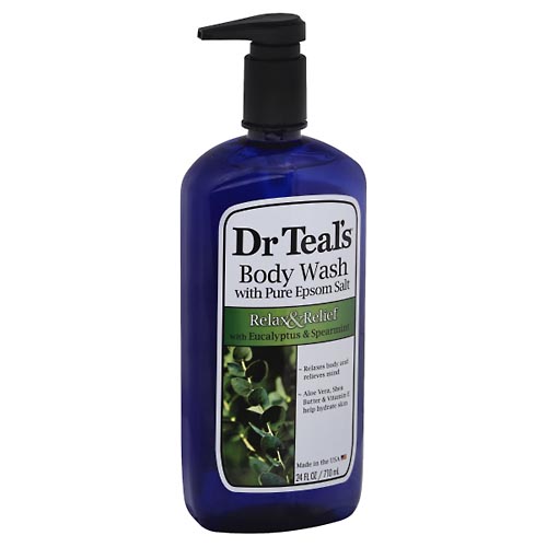 Image for Dr Teal's Body Wash, with Pure Epsom Salt, Relax & Relief, with Eucalyptus & Spearmint,24oz from THE PRESCRIPTION PLACE